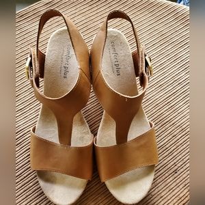 Comfortview Predictions Women's Wedge heel open toe ankle strap sandals 10W